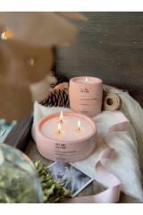 Mavi Renk Soya Wax Amber Vanilya Kokulu Dekoratif Hediyelik 2li Beton Saksı