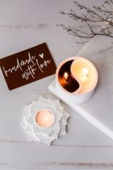Yinyang Ve Tealight Yıldız Soya Mumluk Seti Dekoratif Hediyelik