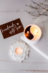 Yinyang Ve Tealight Yıldız Soya Mumluk Seti Dekoratif Hediyelik