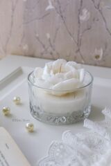 Kristal Cam Içinde Kokulu Dekoratif Soya Wax Vegan Hediyelik Mum