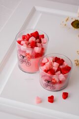 2 Adet Sevgililer Günü Özel Tasarım Kokulu Soya Wax Cam Bardak Kalp Mum Aromaterapi Hediyelik