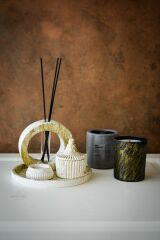 Oda Kokusu Cam ve Beton Bardak Soya Wax Tealight Mum Seti