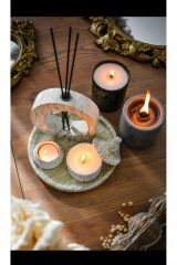 Oda Kokusu Cam ve Beton Bardak Soya Wax Tealight Mum Seti