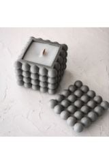 Büyük Boy Bubble Modeli Beton Soya Wax Kokulu Mum