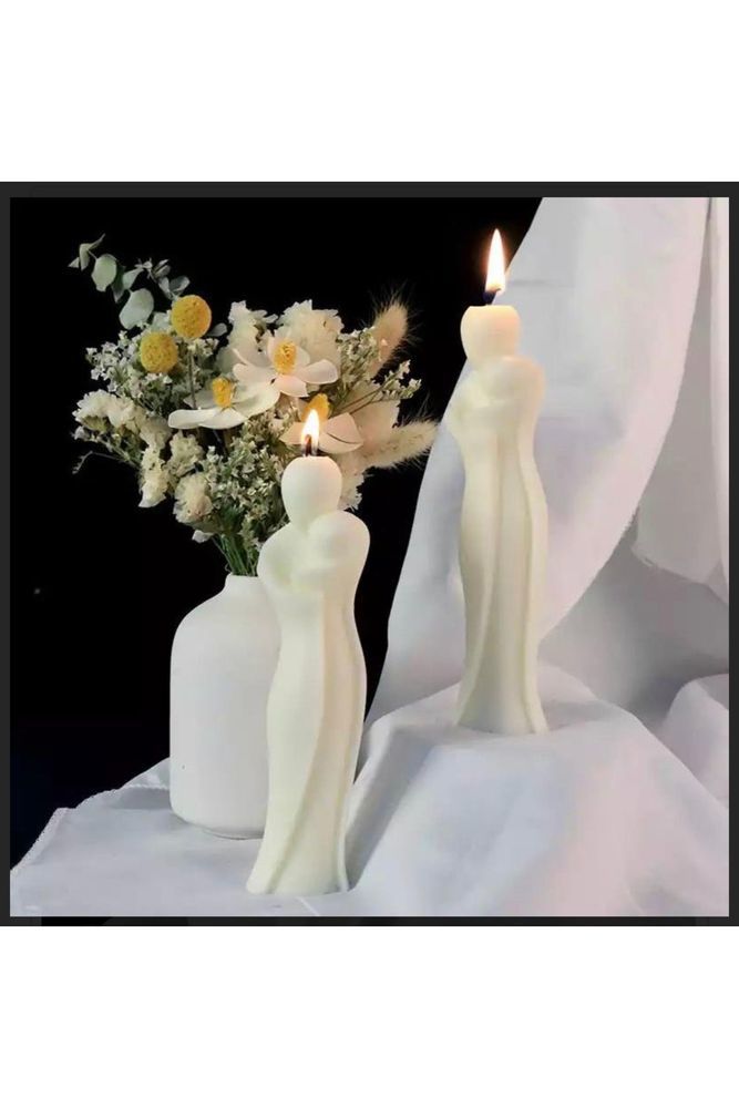 Sevgili Sarılan Çift Kokulu Soya Wax Mum