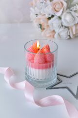 Eliysia Cam Bardak Cupe Kek Soya Wax Kokulu Mum