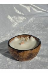 Jeane Candles Organik Gerçek Hindistan Cevizinden Okyanus Kokulu Mum Deniz Kabuğu Hediyelik Beyaz