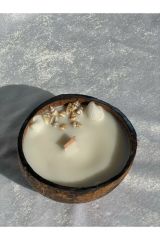 Jeane Candles Organik Gerçek Hindistan Cevizinden Okyanus Kokulu Mum Deniz Kabuğu Hediyelik Beyaz