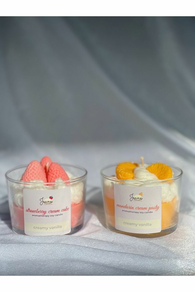 Jeane Candles Best Friend Mandalina-çilek Cupcake Vanilya Kokulu Ikili Mum
