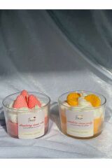 Jeane Candles Best Friend Mandalina-çilek Cupcake Vanilya Kokulu Ikili Mum