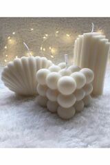 3lü Dekoratif Kokulu Mum Set Bubble Istiridye Buz Dağı