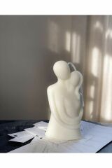 Kokulu Sevgili Sarılan Çift Dekoratif Mum