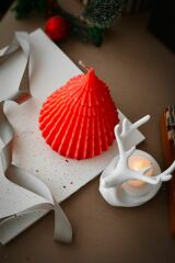 Yeni Yıl Büyük Boy Doğal Soya Wax Mum Çam Ağacı Kırmızı Geyik Tea Light Mum Hediyelik Dekoratif
