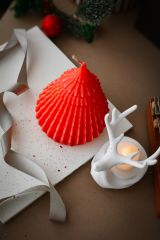Yeni Yıl Büyük Boy Doğal Soya Wax Mum Çam Ağacı Kırmızı Geyik Tea Light Mum Hediyelik Dekoratif