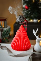 Yeni Yıl Büyük Boy Doğal Soya Wax Mum Çam Ağacı Kırmızı Geyik Tea Light Mum Hediyelik Dekoratif