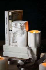 David Dekoratif Obje Kitap Tutucu Soya Wax Beton Bardak Mum Hediyelik Dekoratif